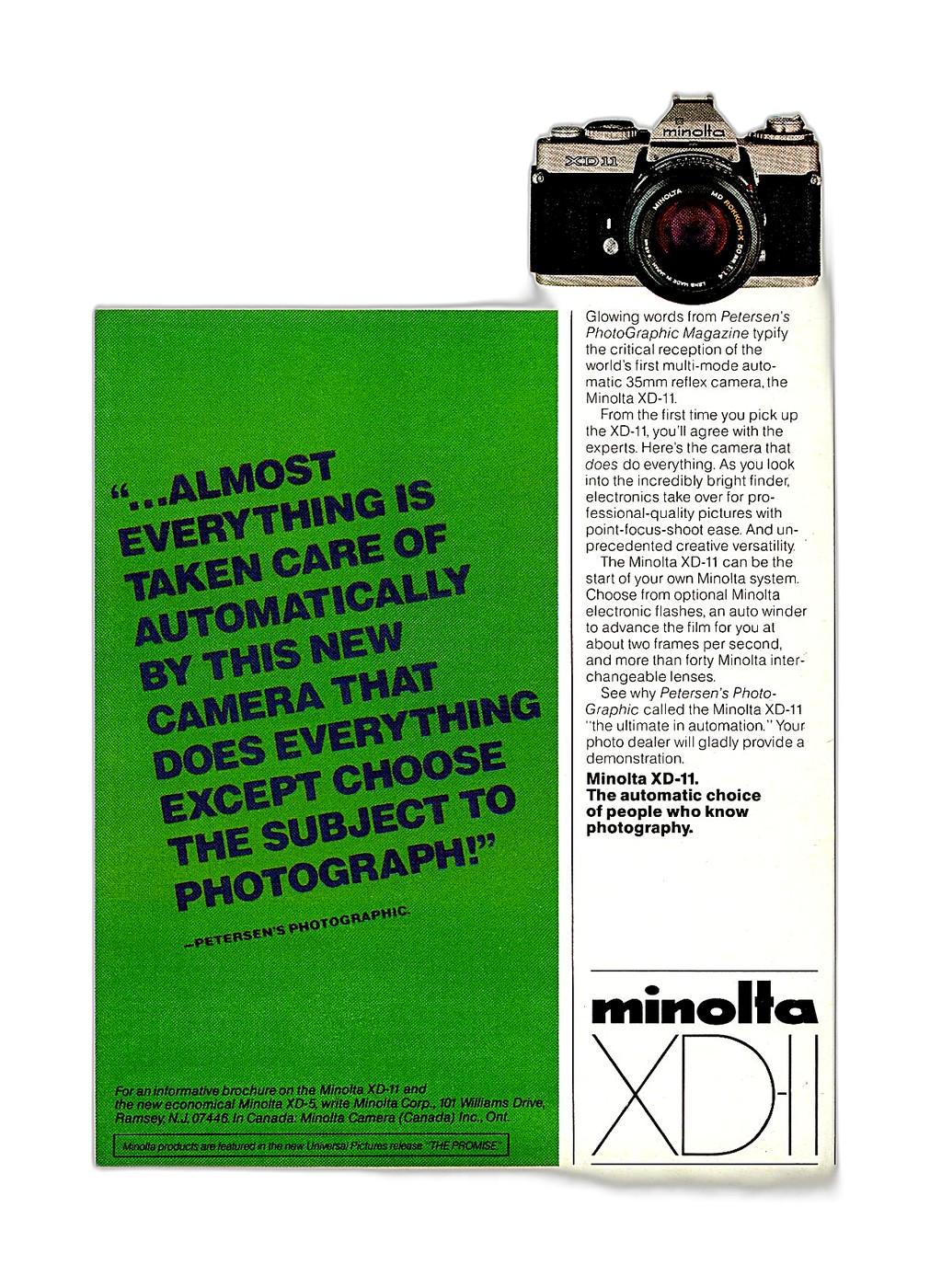 Minolta XD-11 SLR Camera