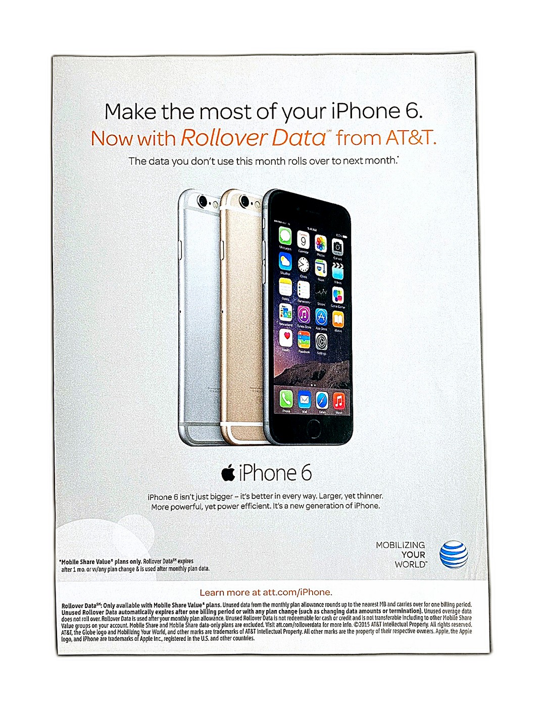 Apple iPhone 6 — Rollover Data
